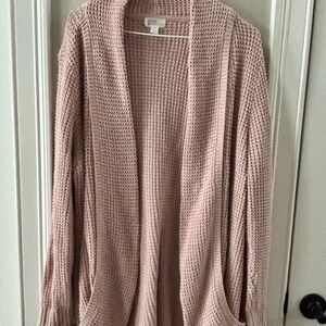 Market & Spruce Blush Open-Front Cardigan